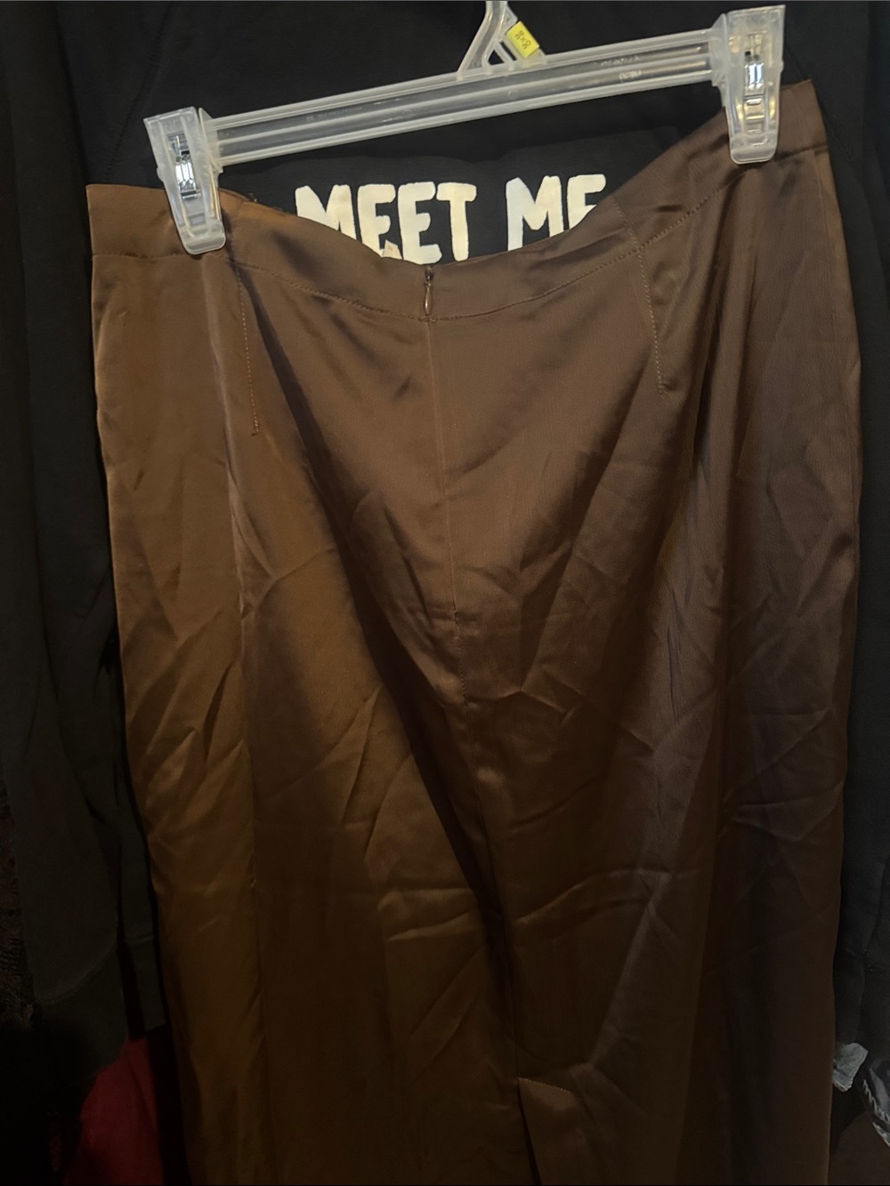 Free People • NWT $ Think Bubbles skirt Brown Satin Tie-Detail Maxi Skirt - Picture 7 of 7